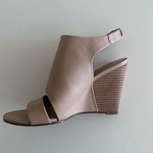 Vince Elegant Tan Wedge Sandals